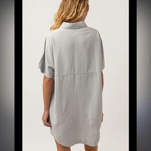 Warehouse brand collared tunic mini dress taupe color size 6 UK so US size 2